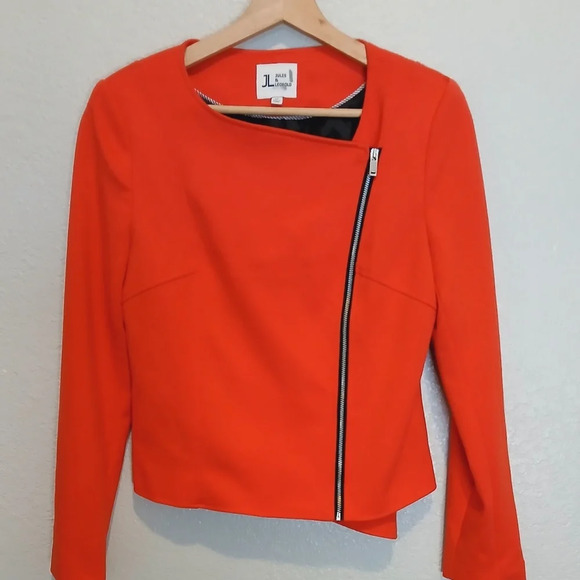 Jules & Leopold Jackets & Blazers - 💚5/$25 Jules & Leopold Red Moto Bomber Zip Fitted Jacket Size XS